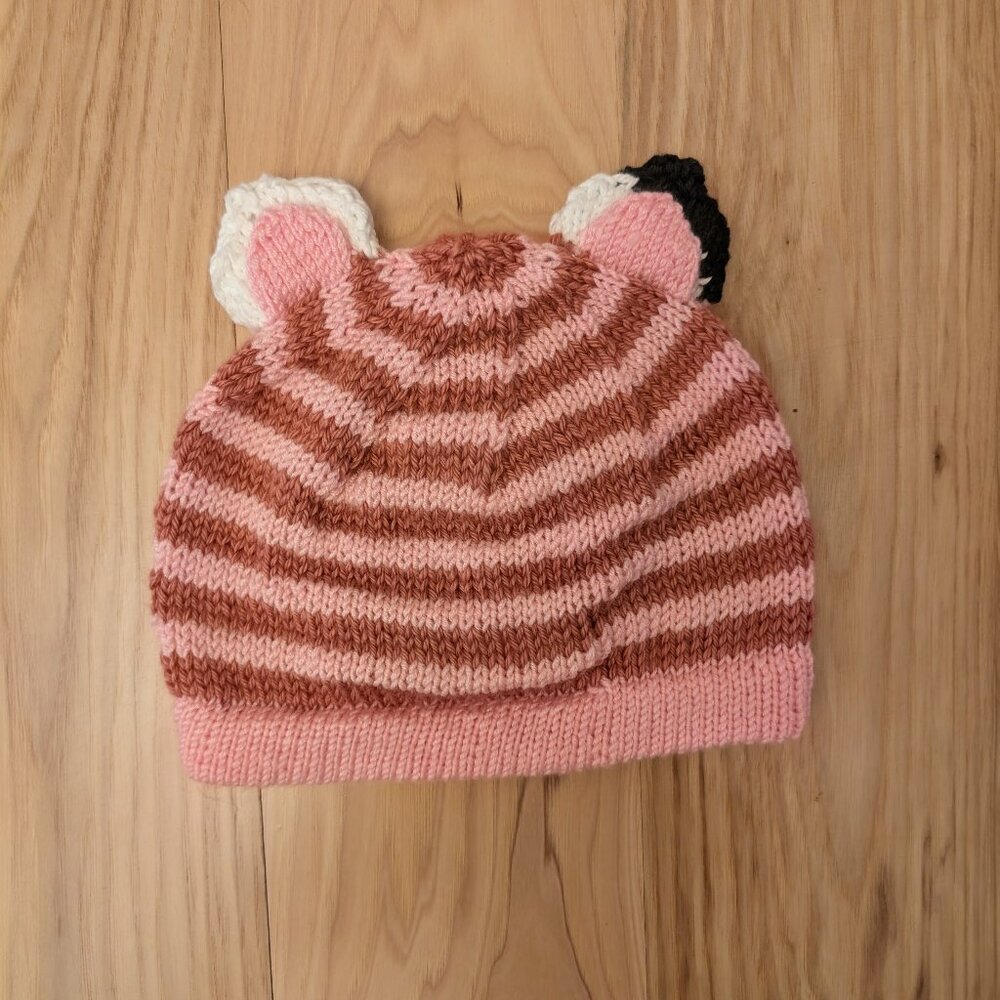 Gabby's Dollhouse Pandy Paws inspired striped knit hat with ears